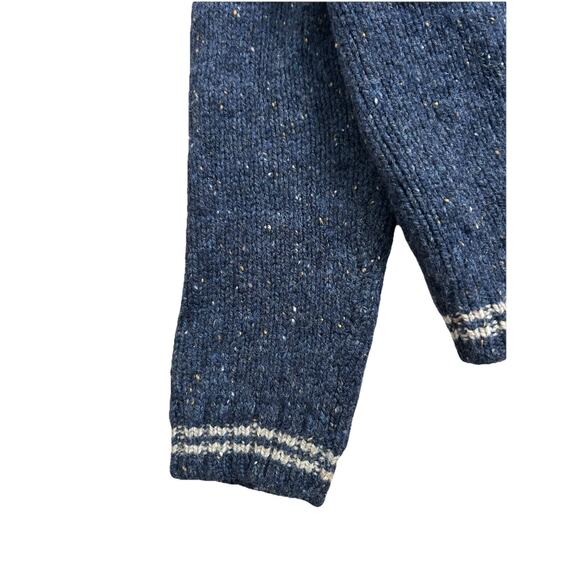 Les Tricots Boz International 100% Lambs Wool Knit Vintage Sweater Navy Blue Med - Picture 4 of 7
